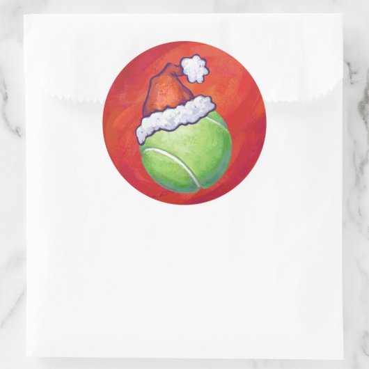 Tennis Ball Kerstmis Ronde Sticker (Tas)