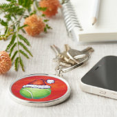 Tennis Ball Kerstmis Sleutelhanger (Zijkant)