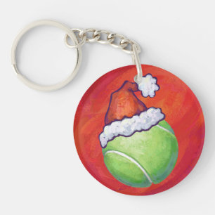 Tennis Ball Kerstmis Sleutelhanger