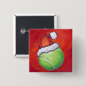 Tennis Ball Kerstmis Vierkante Button 5,1 Cm (Voorkant /achterkant)