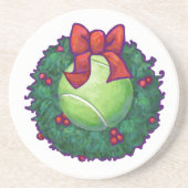 Tennis Ball Kerstmis Zandsteen Onderzetter (Voorkant)