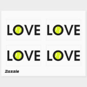 Tennis Ball LOVE Rechthoekige Sticker (Vel)