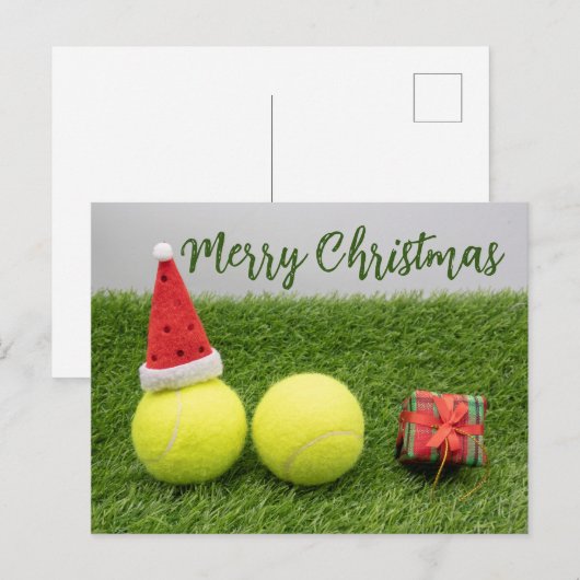 Tennis ball Merry Kerstfeestdag Briefkaart (Voorkant / Achterkant)