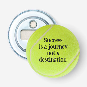 Tennis Ball met Citaat Button Flesopener