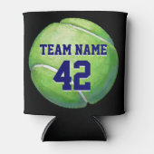 Tennis Ball met de Naam en het Aantal van het Team Blikjeskoeler (Voorkant)