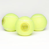 Tennis ball met Gold Monogram Script naam geel Tennisballen (Multi)