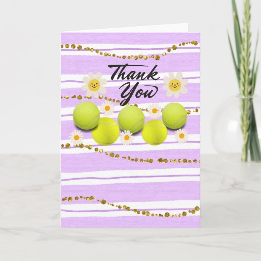 Tennis ball met witte maisbloem bedankt (Voorkant)