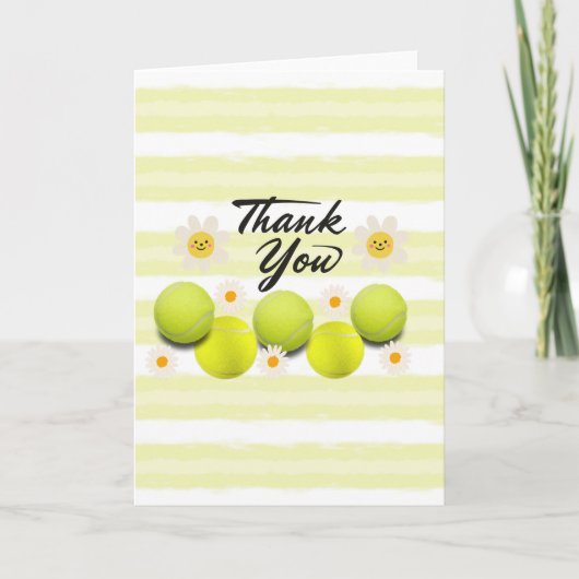 Tennis ball met witte maisbloem bedankt (Voorkant)