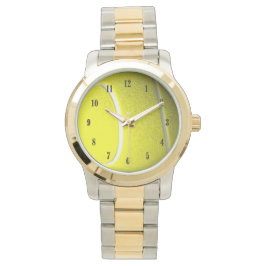 Tennis Ball met zwarte cijfers Wristwatch Horloge