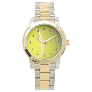 Tennis Ball met zwarte cijfers Wristwatch Horloge