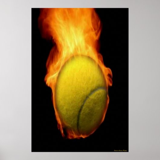 Tennis Ball on Fire Print (Voorkant)