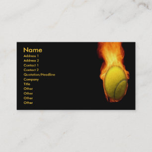 Tennis Ball on Fire Visitekaartje