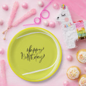 Tennis ball on yellow Happy Birthday Paper Bord (Feest)