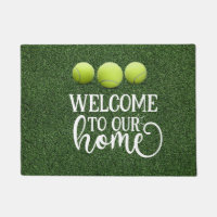 Tennis ball op de rechtbank welkom in ons huis