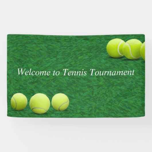 Tennis ball op welkomstbanner spandoek (Horizontaal)