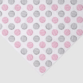 Tennis Ball Pattern Pink and Grey Tissuepapier (Detail)