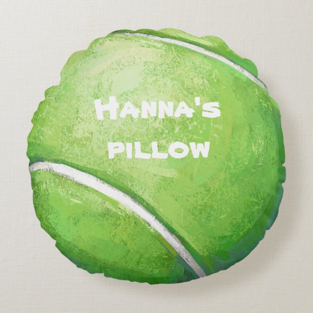 Tennis Ball Personalized Pet Bed Pillow Rond Kussen (Voorkant)