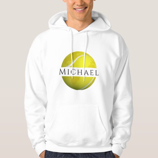 Tennis Ball Planet & Custom Name Player Coach Cool Hoodie (Voorkant)