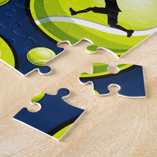 Tennis Ball Player Coach Silhouette & Custom Name Legpuzzel (Zijkant)