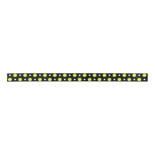 Tennis Ball Polka Dot Pattern Aangepaste achtergro Satijnen Lint (Voorkant)