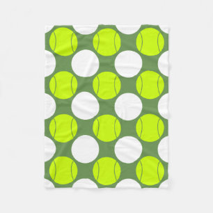 Tennis Ball Polka Dot Pattern Fleece Deken