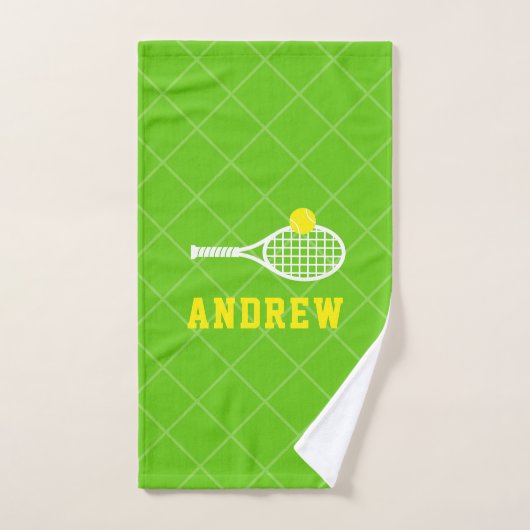 Tennis Ball Racket - Aangepaste naam sport Handdoek (Handdoek)