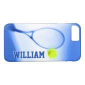 Tennis ball racket blue iPhone case (Achterkant (Horizontaal))