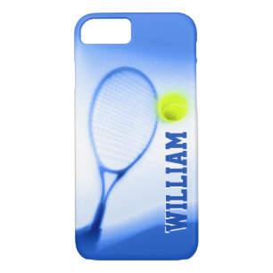 Tennis ball racket blue iPhone case