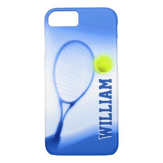 Tennis ball racket blue iPhone case (Achterkant)