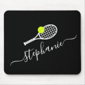 Tennis Ball Racket Monogram Naam op maat Muismat (Voorkant)