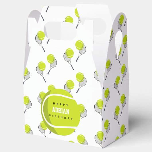 Tennis Ball & Racket Racquet Birthday Party Bedankdoosjes (Geopend)