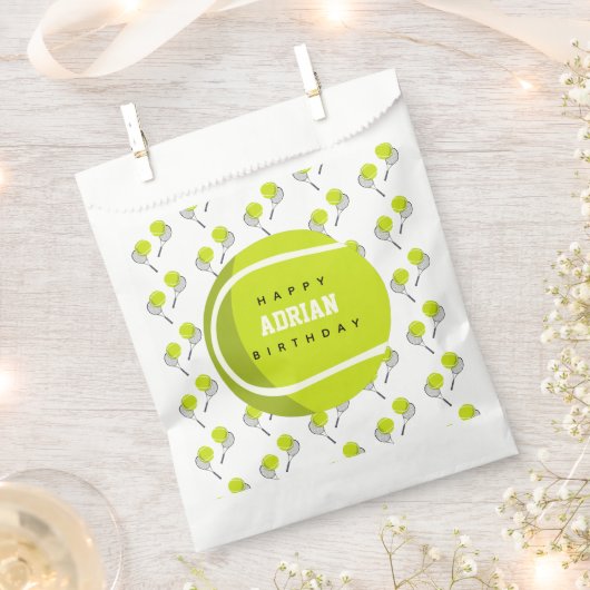 Tennis Ball & Racket Racquet Birthday Party Bedankzakje (Geknipt)