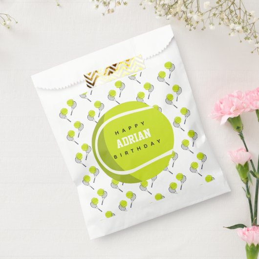 Tennis Ball & Racket Racquet Birthday Party Bedankzakje (Gezegeld)