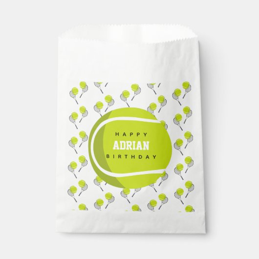 Tennis Ball & Racket Racquet Birthday Party Bedankzakje (Voorkant)