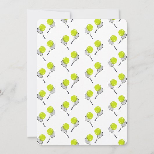 Tennis Ball & Racket Racquet Birthday Party Kaart (Achterkant)