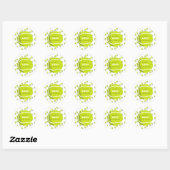 Tennis Ball & Racket Racquet Birthday Party Ronde Sticker (Vel)