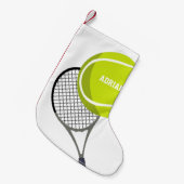 Tennis Ball & Racket Racquet, gepersonaliseerd Kleine Kerstsok (Voorkant (Hangend))
