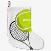 Tennis Ball & Racket Racquet, gepersonaliseerd Kleine Kerstsok (Voorkant)