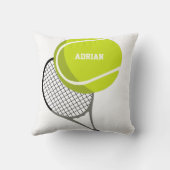 Tennis Ball & Racket Racquet, gepersonaliseerd Kussen (Achterkant)