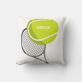 Tennis Ball & Racket Racquet, gepersonaliseerd Kussen (Voorkant)
