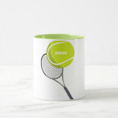 Tennis Ball & Racket Racquet, gepersonaliseerd Mok (Midden)