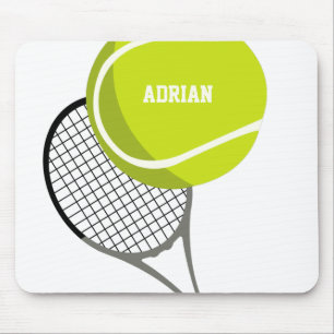 Tennis Ball & Racket Racquet, gepersonaliseerd Muismat