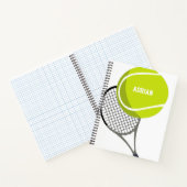 Tennis Ball & Racket Racquet, gepersonaliseerd Notitieboek (Binnen)