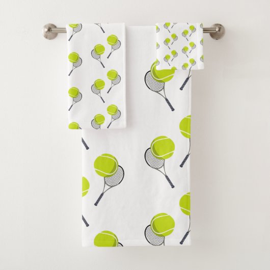 Tennis Ball & Racket Racquet Patroon Bad Handdoek (Insitu)