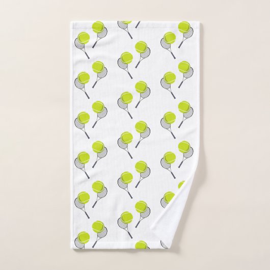 Tennis Ball & Racket Racquet Patroon Bad Handdoek (Handdoek)