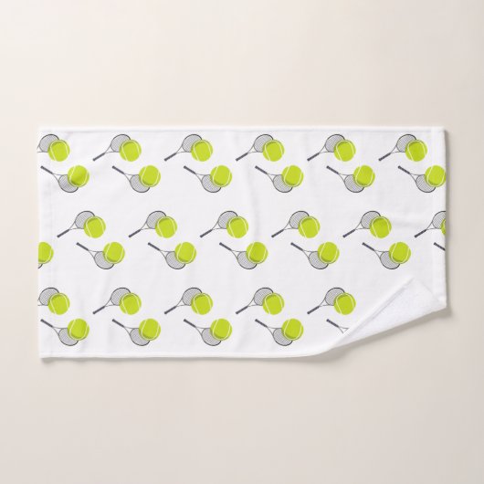 Tennis Ball & Racket Racquet Patroon Bad Handdoek (Handdoek)