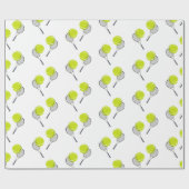 Tennis Ball & Racket Racquet Patroon Cadeaupapier (Vlak)
