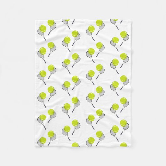 Tennis Ball & Racket Racquet Patroon Fleece Deken (Voorkant)