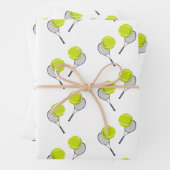 Tennis Ball & Racket Racquet Patroon Inpakpapier Vel (In situ)