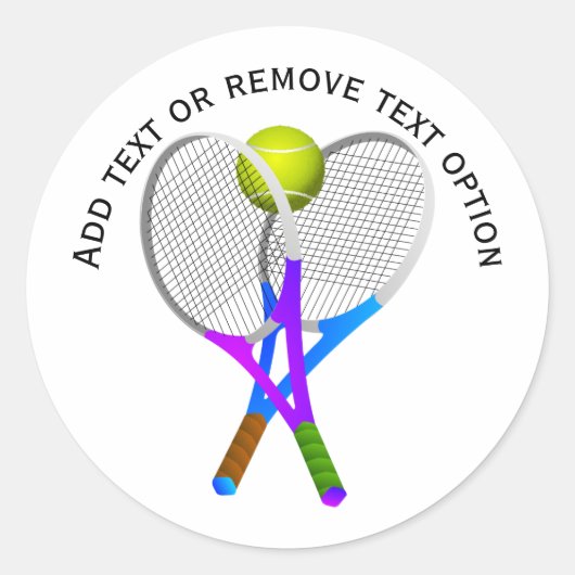 Tennis Ball, Rackets Ronde Sticker (Voorkant)